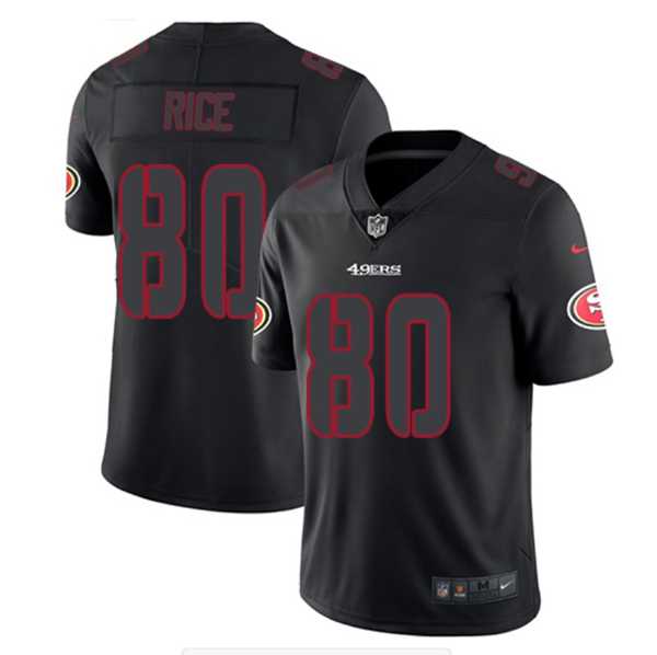 Men%27s San Francisco 49ers #80 Jerry Rice Black Impact Limited Stitched Jersey